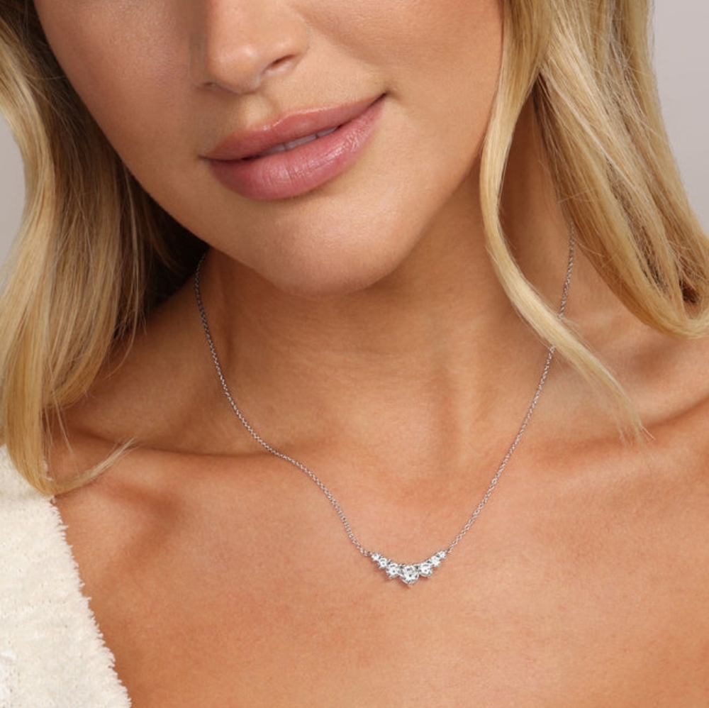 Melinda Maria Not Your Basic Multi Stone Pendant Necklace NEW Silver FIRM ✨️